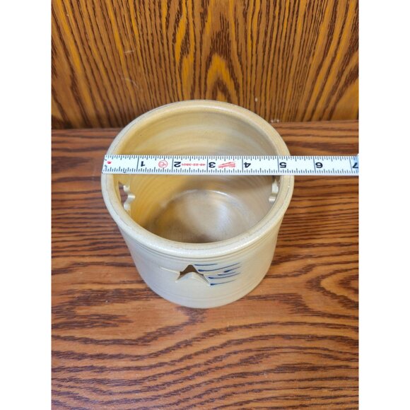 Stoneware Star Cutout Candle Holder By Union City Pottery 5" Tall Beige & Blue H - Picture 3 of 8